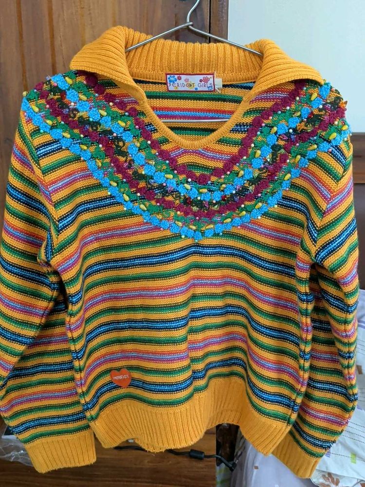 Colorful Striped Knit Sweater