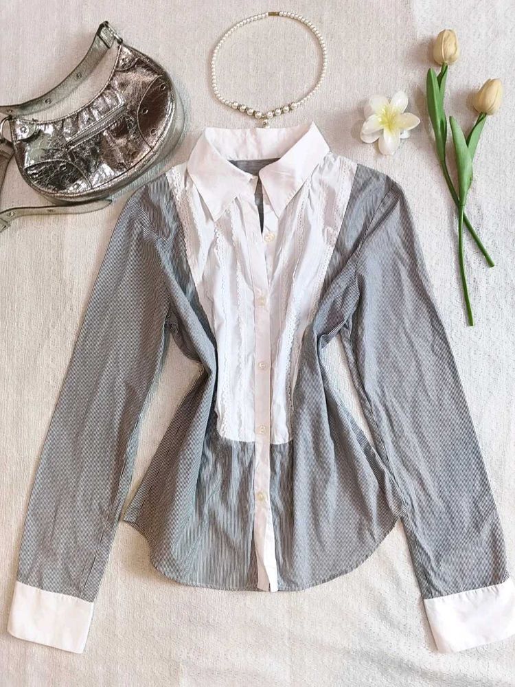 Chic Striped Button-Up Blouse