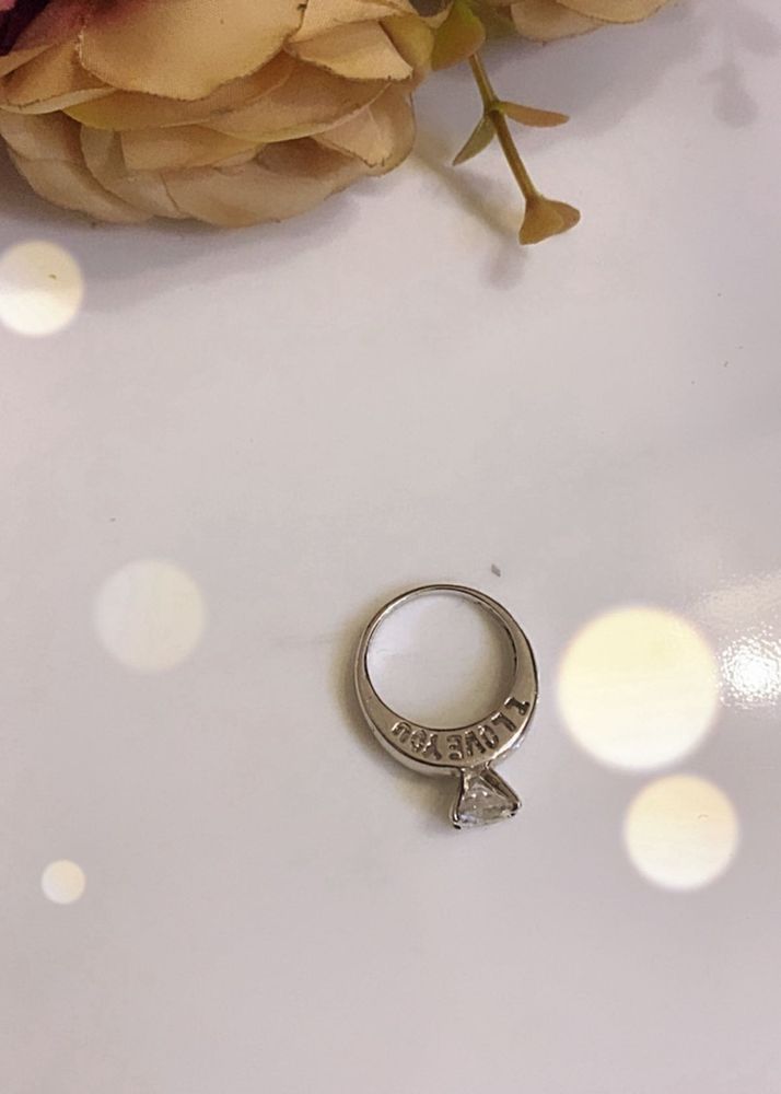 New Stainless Steel Elegant "I Love You" Ring