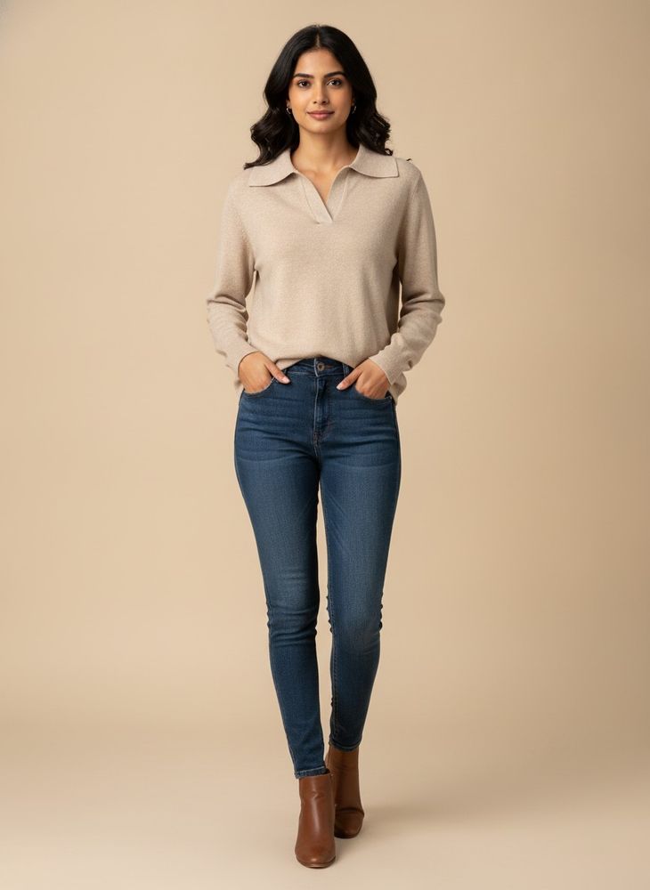 Cozy Beige Knit Sweater from paris