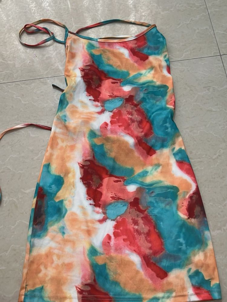 Boho Tie-Dye Mini Dress