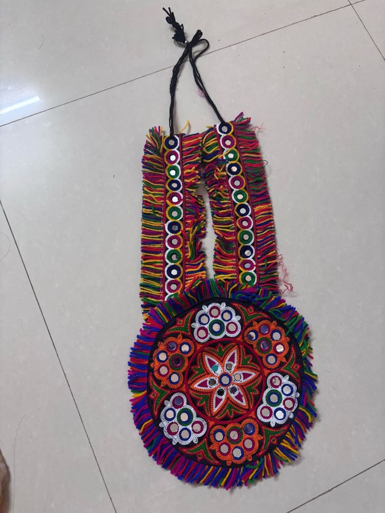Boho Mirror Work cloth neck piece for Navratri