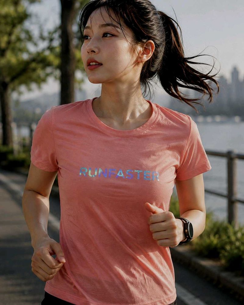 Peach "Run Faster" Graphic T-Shirt