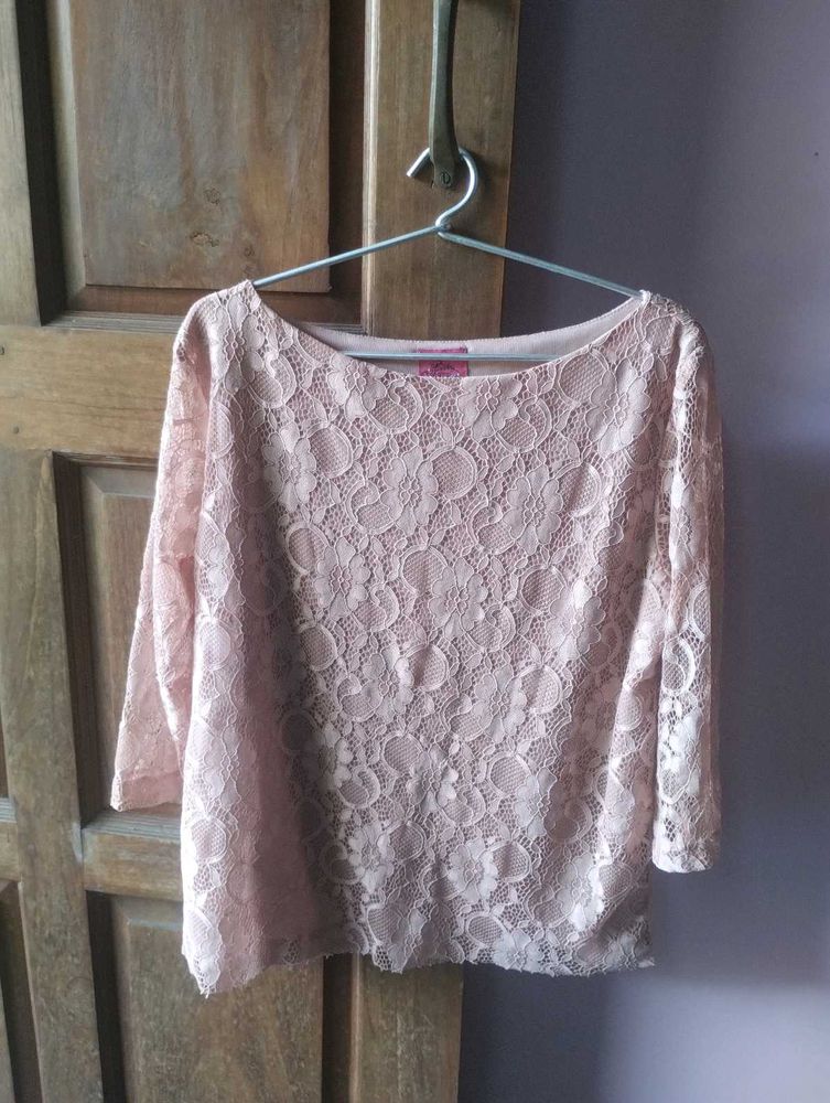 Peach Lace Top