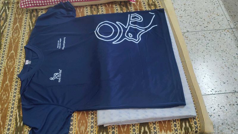 Blue T-Shirt with Motivational Print