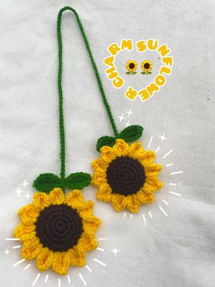 Handmade Crochet Sunflower Hair Clips