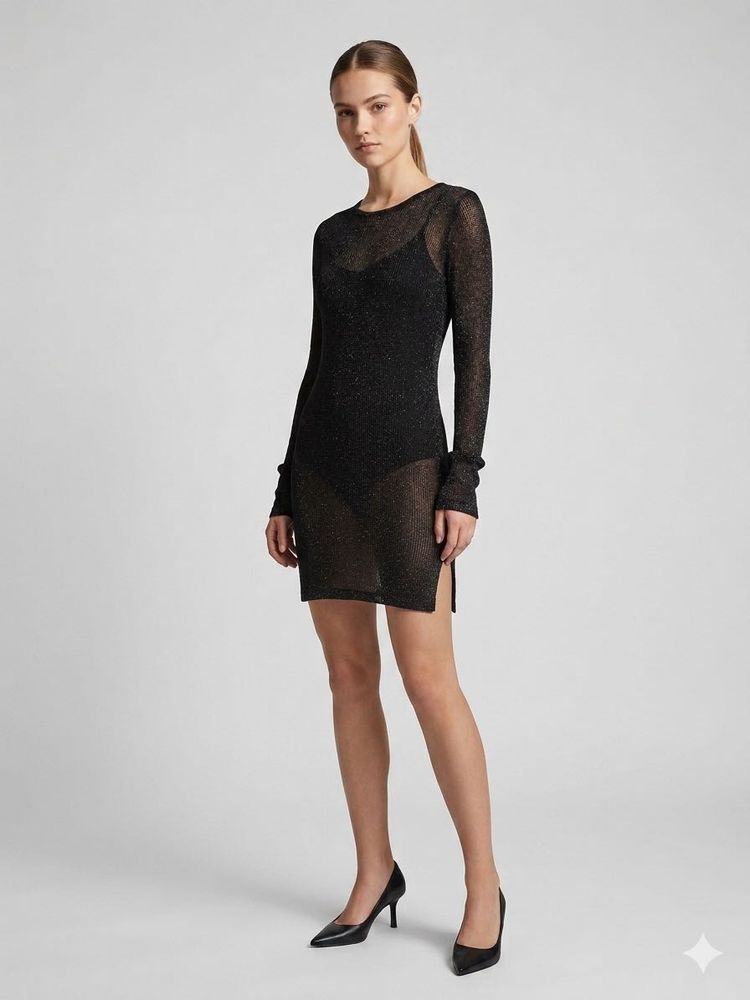 H&amp;M shimmering mesh dress