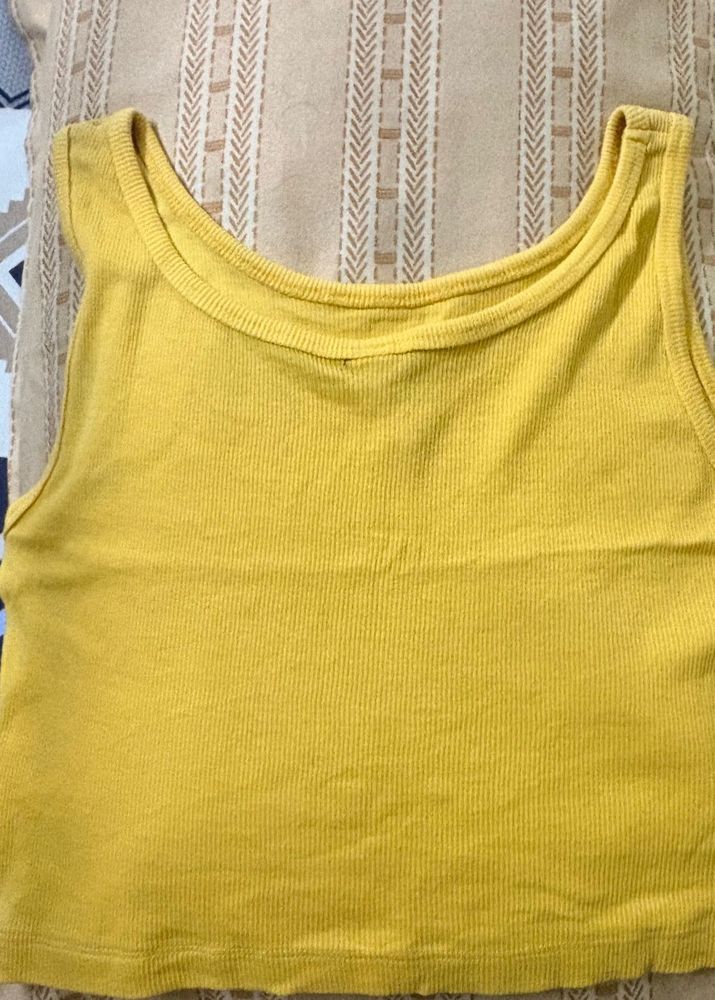Mustard Yellow Ribbed Tank Top