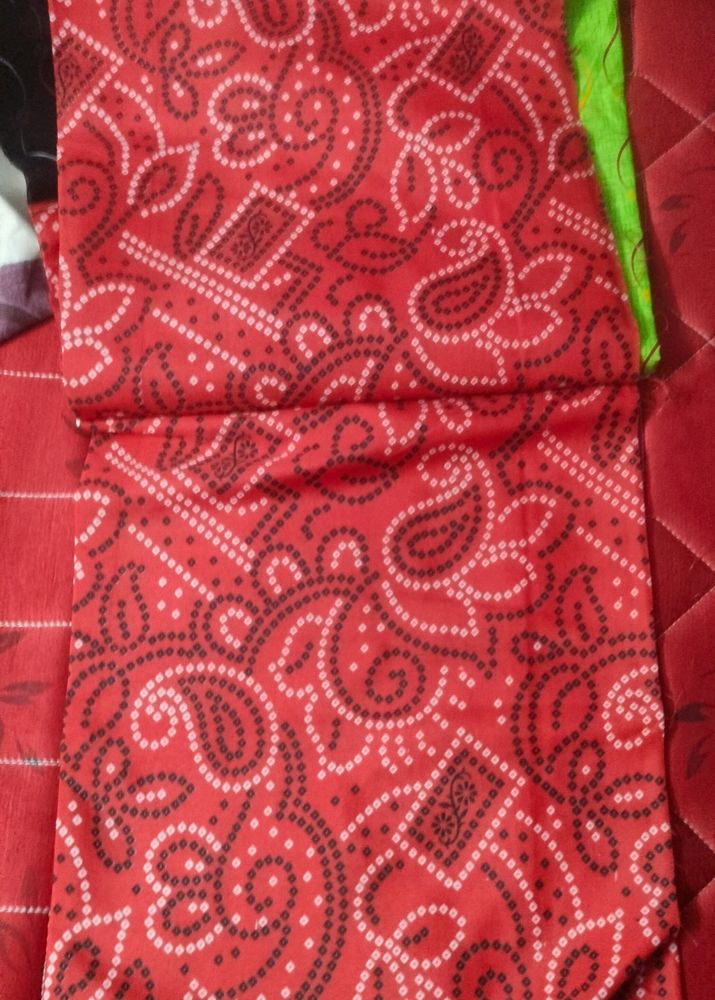 Red Green Black Mixed Churidar Material