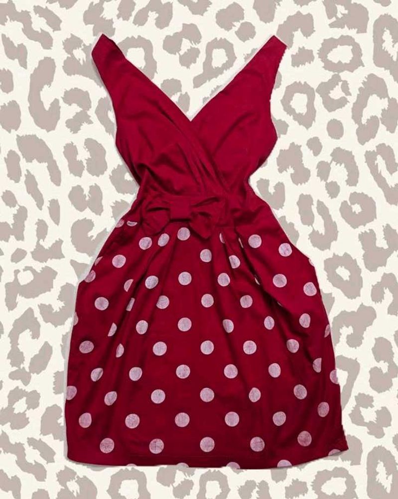Red Polka Dot Micro Mini Dress(32 inches length)