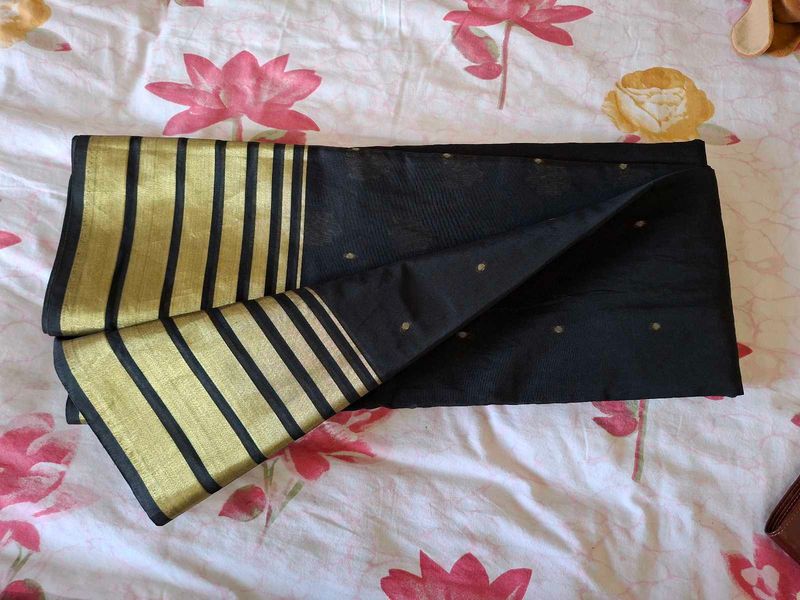 Black &amp; Gold Silk Saree