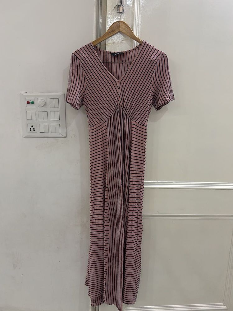 Pink Striped Maxi Dress