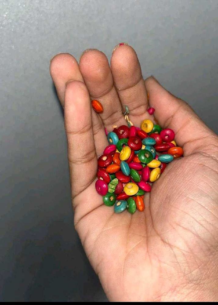 Colourful wooden beads