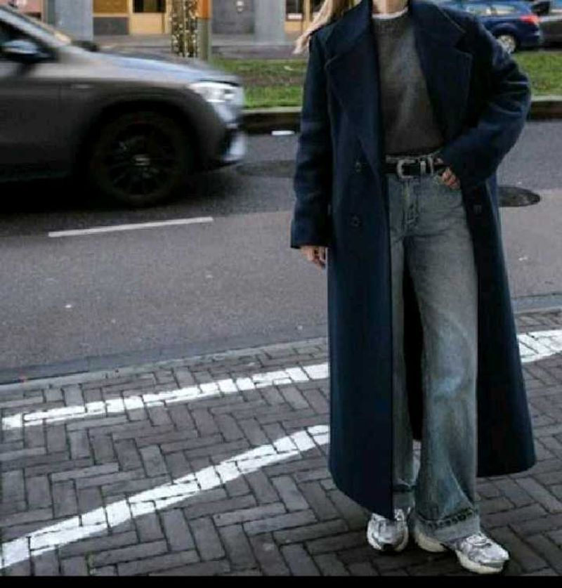 Elegant Navy Blue Trench Coat