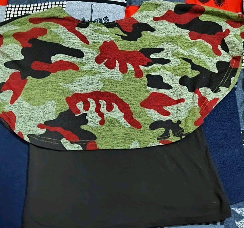 Army Design Top And Necklace Stylish