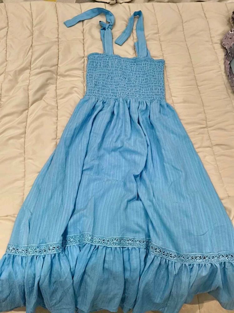 Blue Smocked Sundress