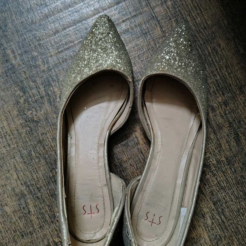 Sparkly Gold Glitter Flats