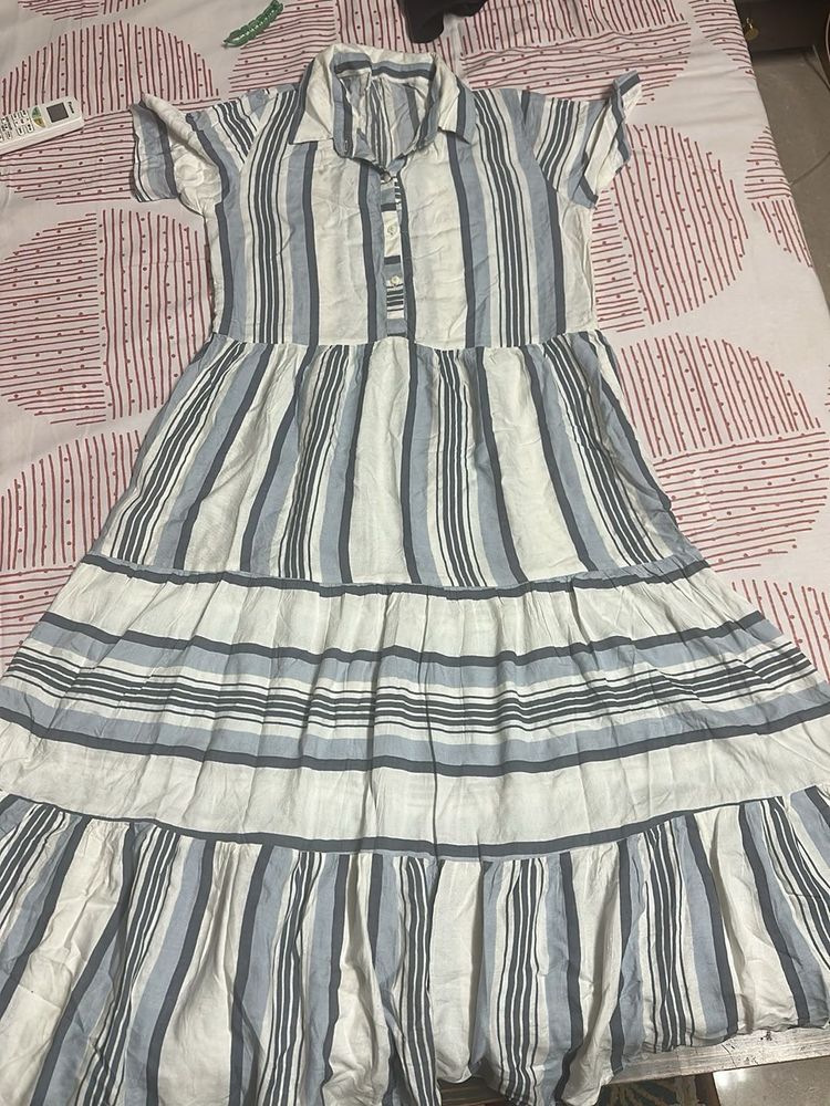 Striped Tiered Maxi Dress