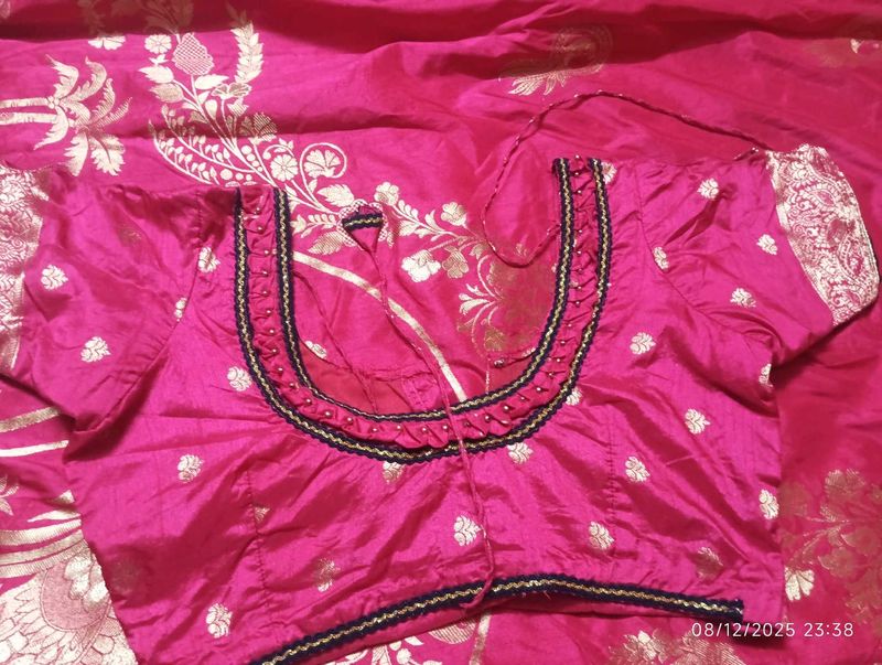Elegant Pink Readymade Saree Blouse