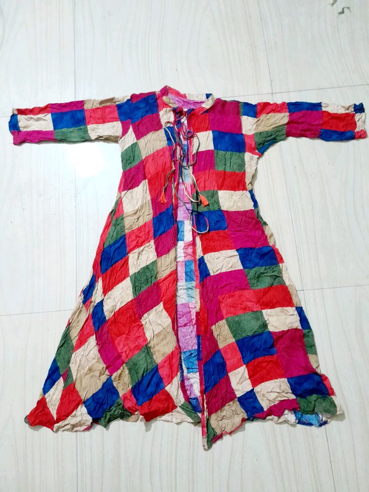 Colorful Patchwork Duster Cardigan
