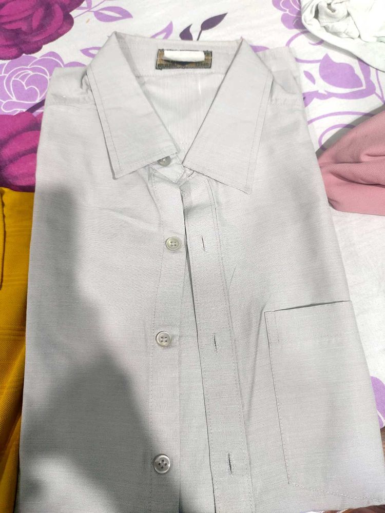 Classic Grey Button-Down Shirt