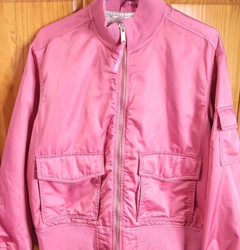 GAP Pink Bomber Satin Jacket