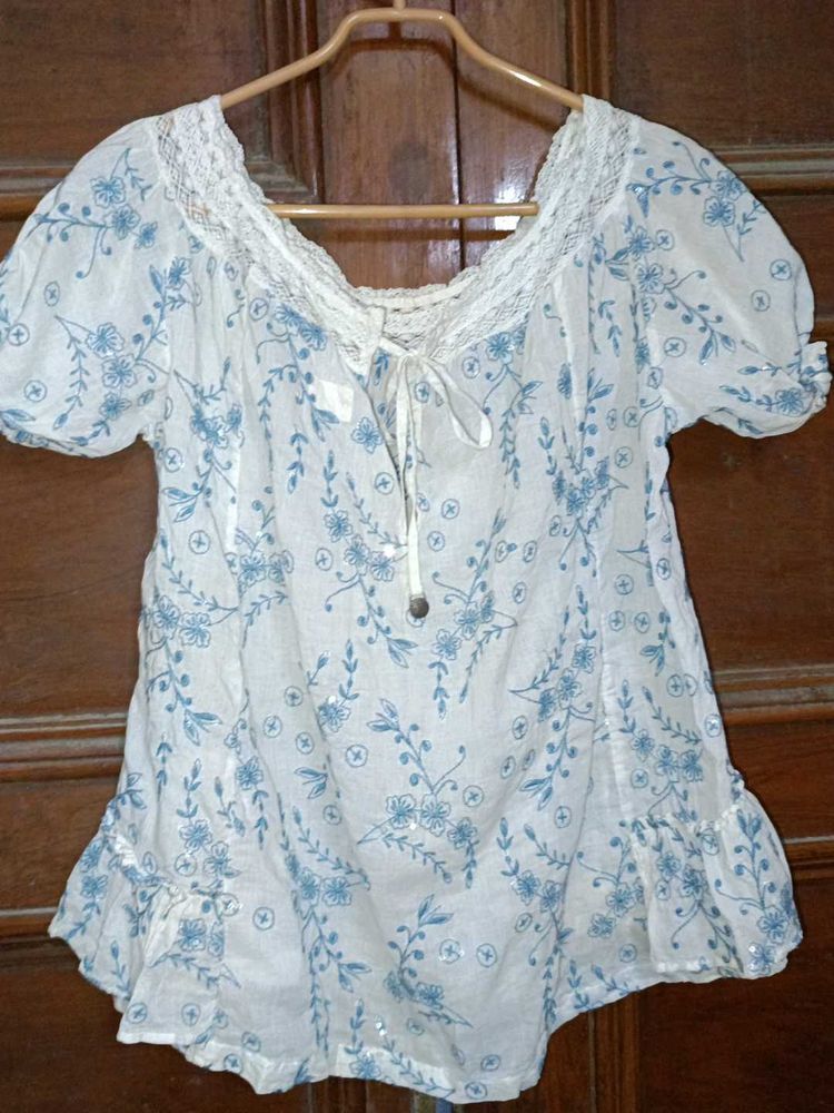 Trending Top-Handwork Pure Cotton Top