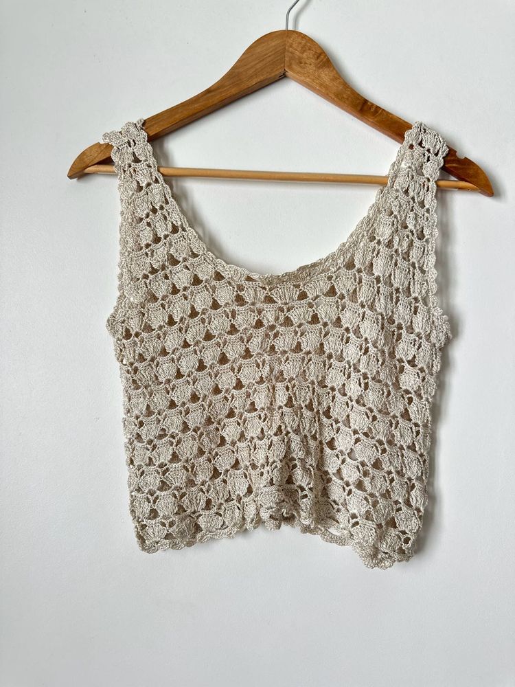 silk thread crochet crop top