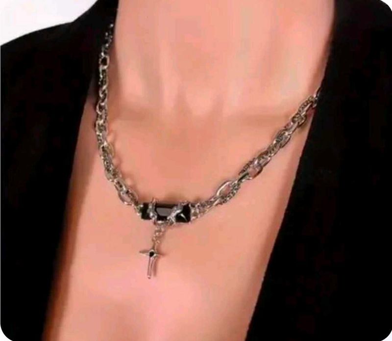 Gothic Cross Pendant Chain Necklace