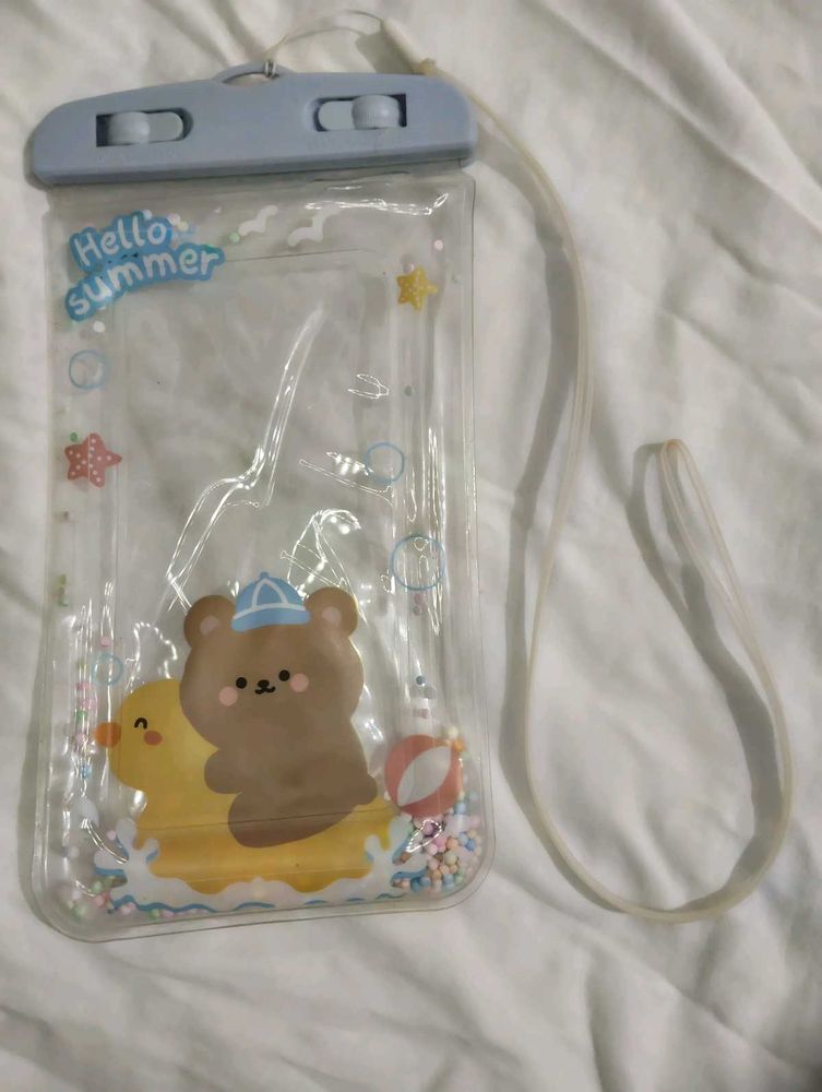 kawaii strap phone waterproof blue themed holder
