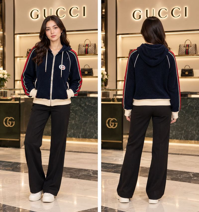 🇮🇹 Gucci  imported luxury Zip-Up Hoodie