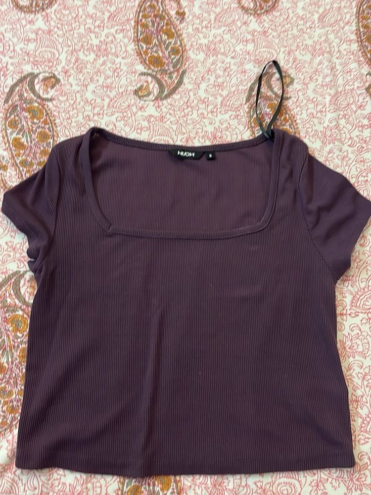 Ribbed Square Neck Top