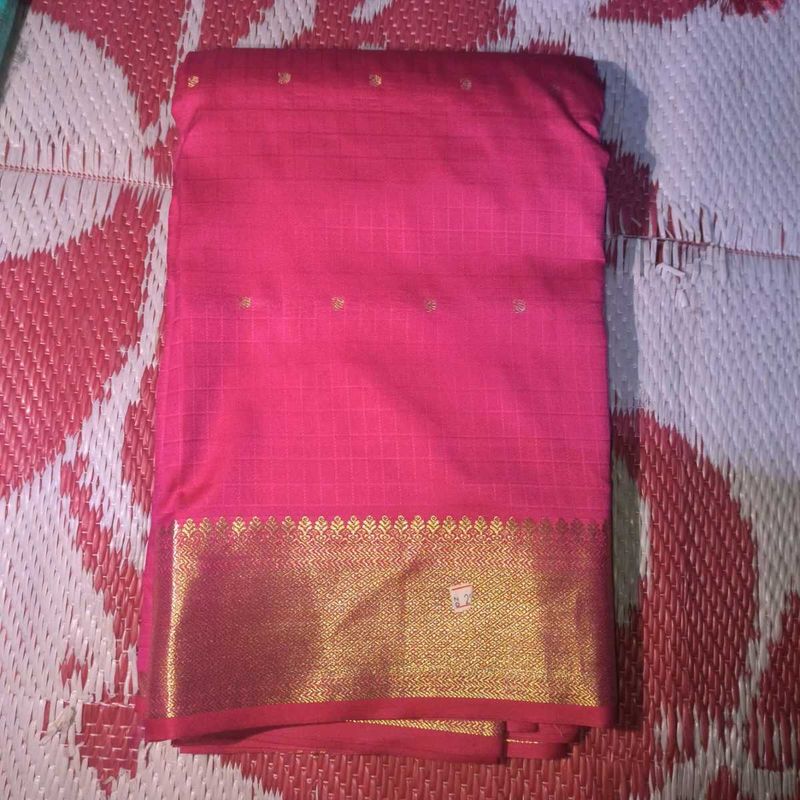 Vibrant Pink Silk Saree