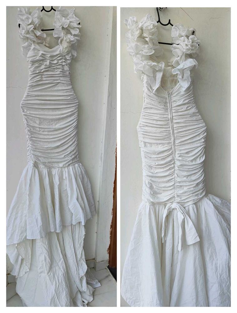 white mermaid gown 🕊️