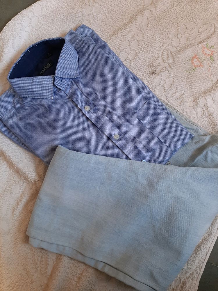 Men's Blue Dress Shirt &amp; Pants