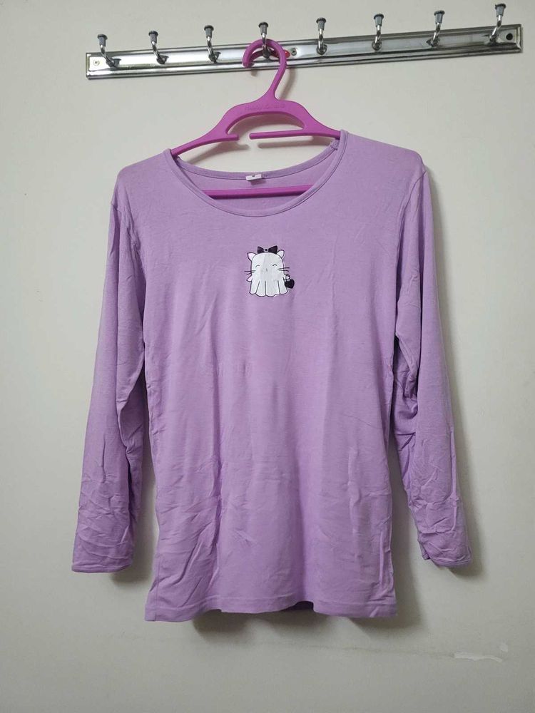 Cute Cat Graphic Long Sleeve Tshirt