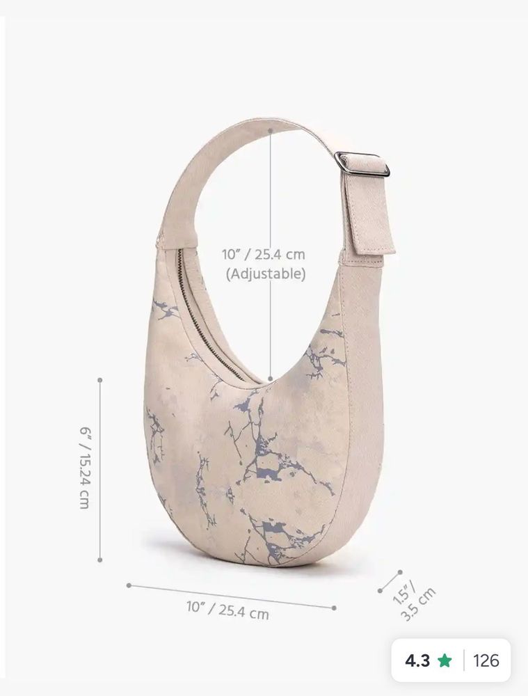 Marble Print Hobo Bag
