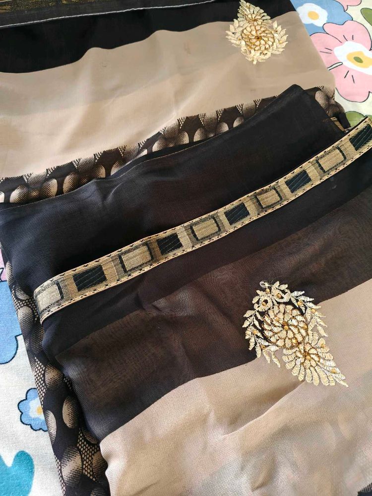 Elegant Saree with Embellishments