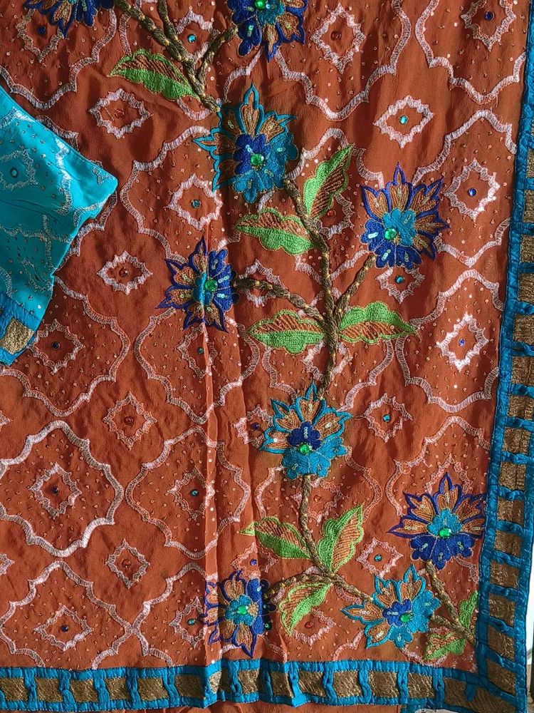 Elegant Embroidered Saree