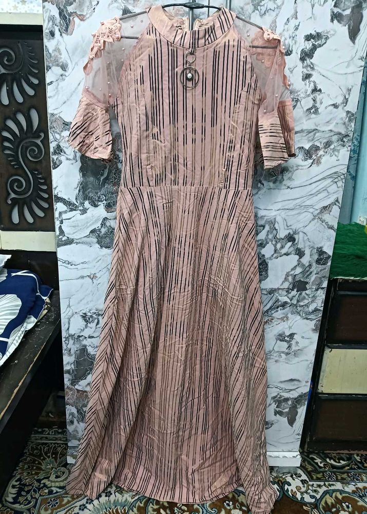 Stylish Striped 30,32 Ethnic Gown