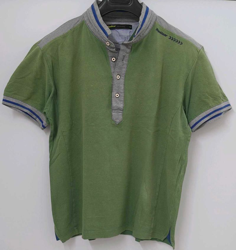 Men's Green Henley T-Shirt