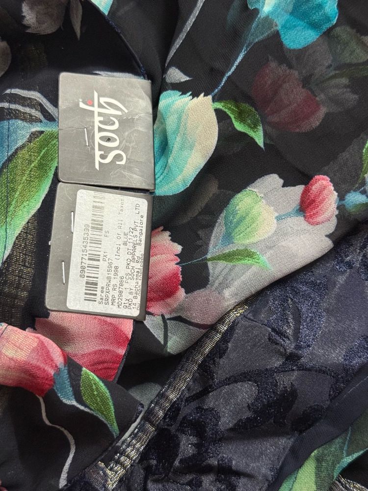Soch Floral Print Saree - New with Tags