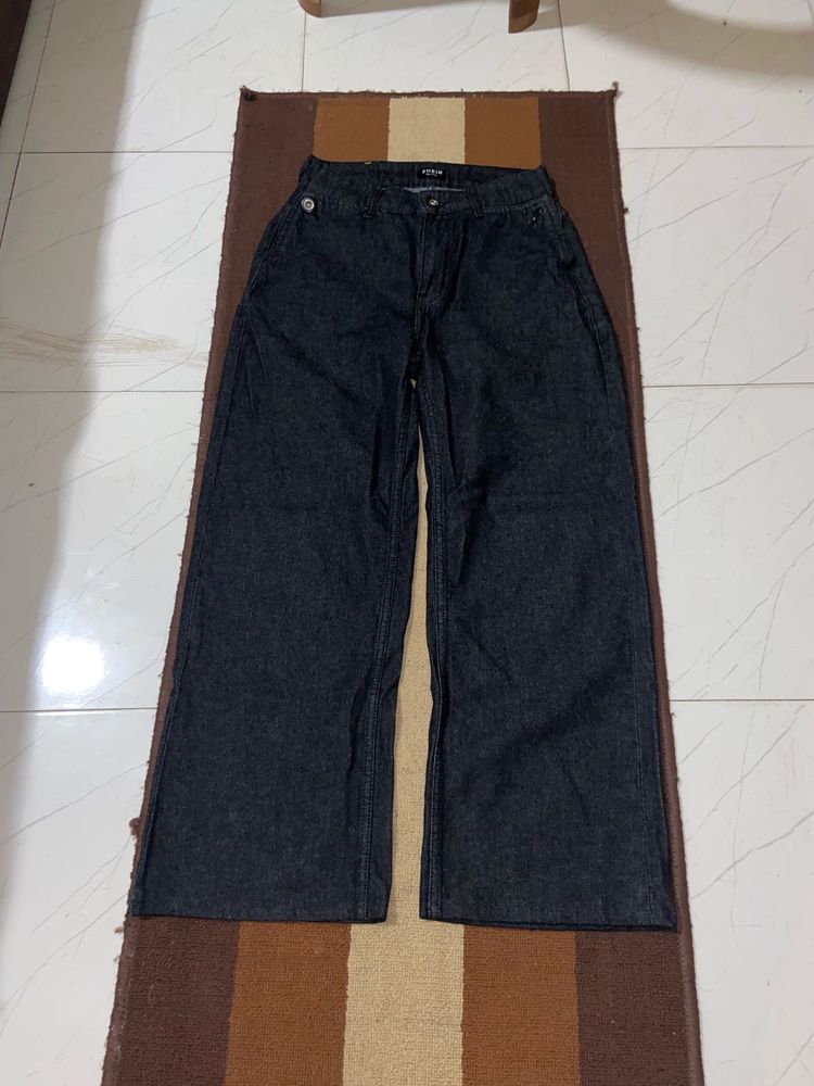 SHEIN dark wash wide leg jeans
