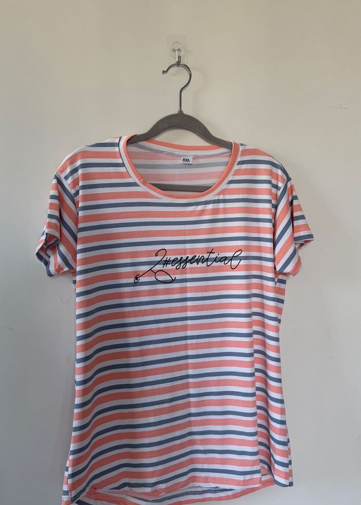 Striped T-Shirt with Graphic Print