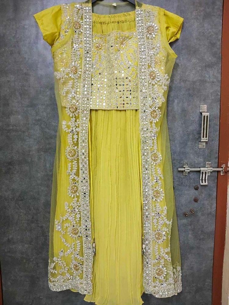 fabulous Yellow shrug dress