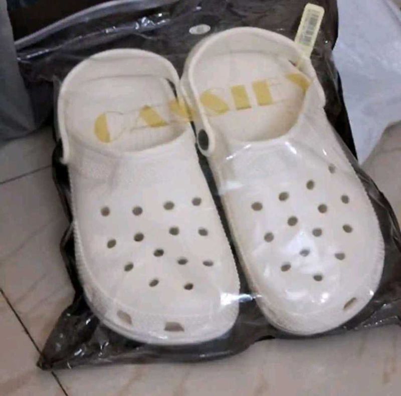 White Slip-On Sandals