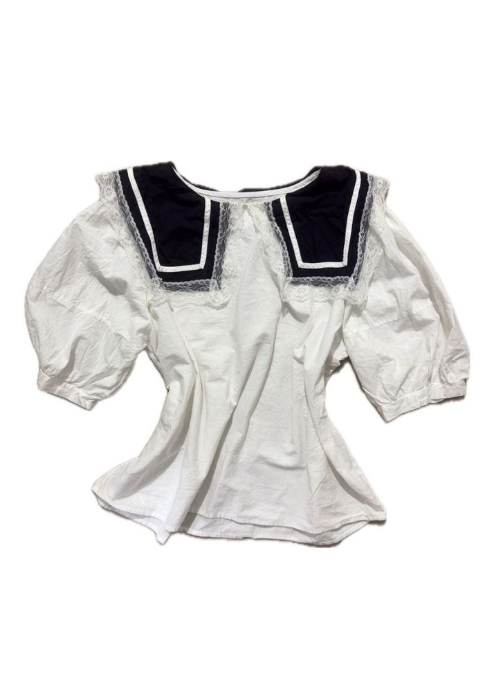 Sailor Collar Puff Sleeve Top