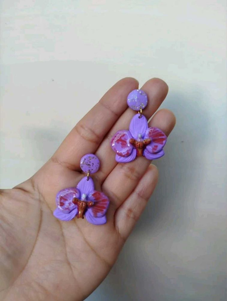 Orchid Flower Earrings