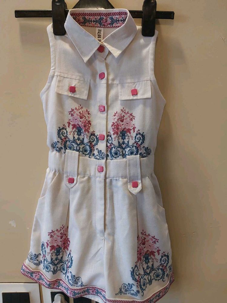 Kids 6-8 years old 26" B&amp;R Floral Design Jumpsuit