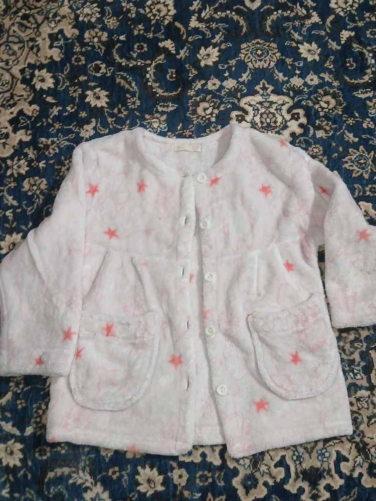 Girls Winter warm fleece Cozy Star Print Top